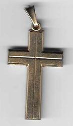 Pendentif croix stylisée couleur or (Juweel 0006), Enlèvement ou Envoi, Or, Utilisé, Croix ou Symbole