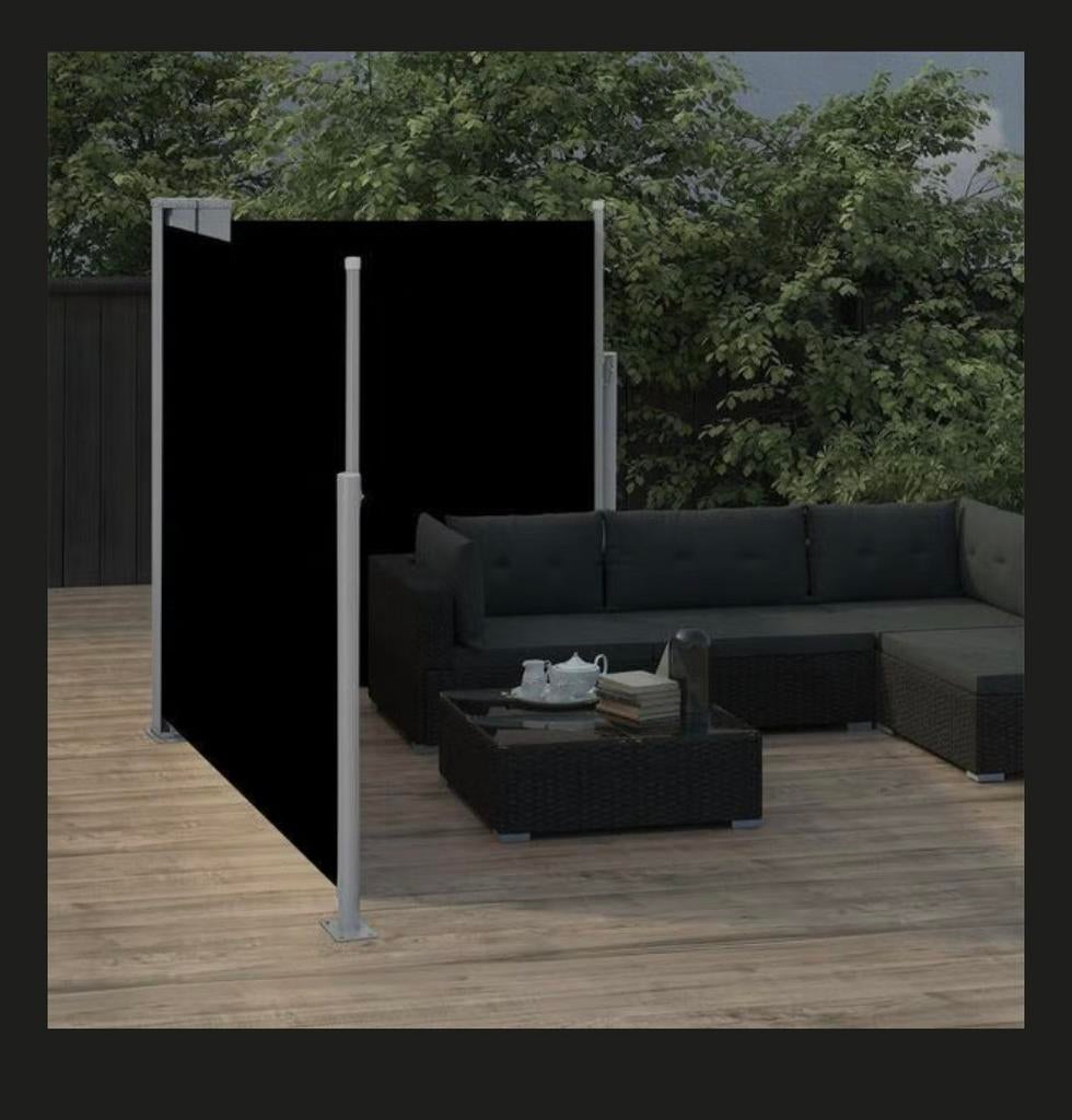 Dubbel Windscherm 170 x 600 cm Zwart, Jardin & Terrasse, Écrans de jardin, Enlèvement