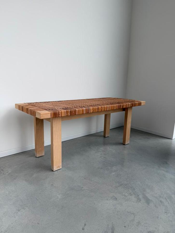 Banc en bois et corde tressée 100 cm, Maison & Meubles, Tables | Tables de salon, Comme neuf, Enlèvement