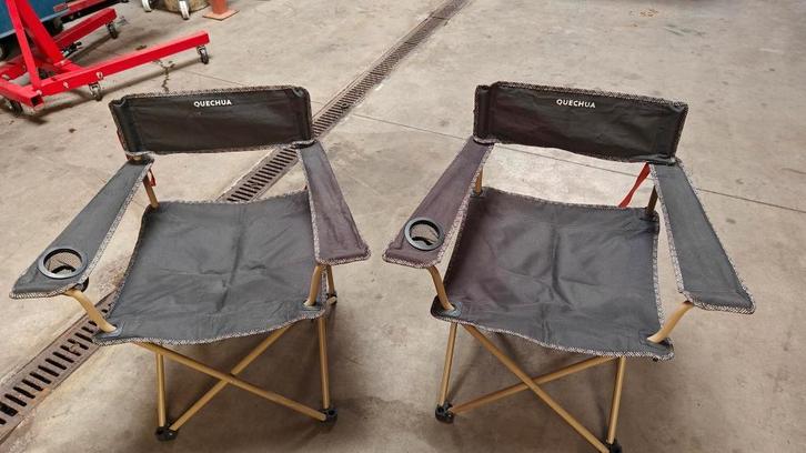 2 plooistoelen / campingstoelen met armleuningen, Caravans en Kamperen, Kampeermeubelen, Zo goed als nieuw, Campingstoel, Ophalen