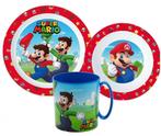 Super Mario Kinderservies met Mok - Magnetron Eetsetje, Kinderen en Baby's, Ophalen of Verzenden, Nieuw