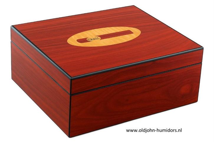 HUMIDOR  "CIGAR LOGO"  M DELUXE - ROZENHOUT sigarenkist  h57, Verzamelen, Rookartikelen, Aanstekers en Luciferdoosjes, Nieuw, Tabaksdoos of Verpakking
