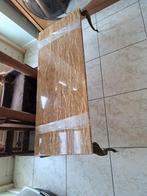 Belle table basse vintage avec plateau en travertin caramel, Maison & Meubles, Enlèvement