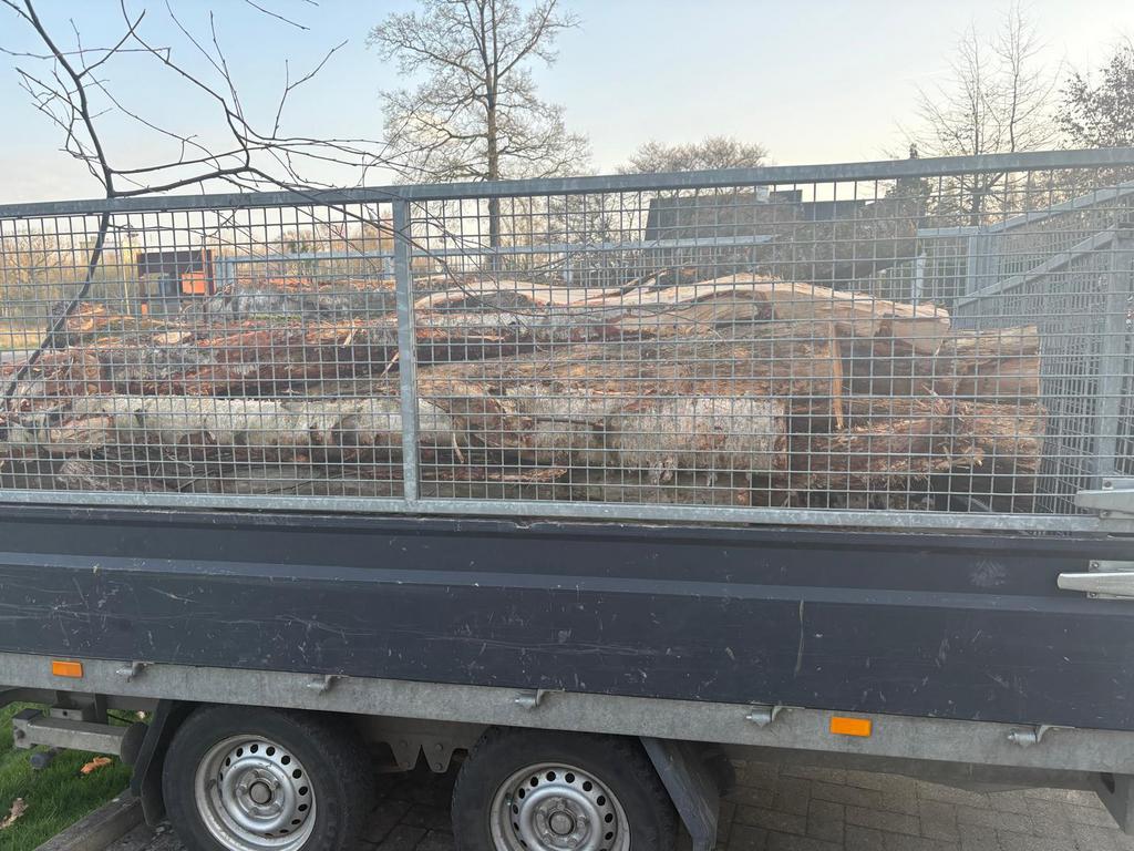 Mengeling van hout +/- 3 meter lang, Jardin & Terrasse, Clôtures de jardin, Enlèvement ou Envoi, Comme neuf, Bois