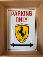 Emaille bord met alleen parkeren Ferrari, Ophalen of Verzenden