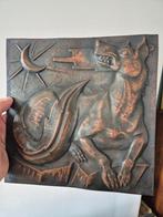 Plaque Art Déco en Cuivre de Maredsous Métiers D'art, 1930s, Antiek en Kunst, Ophalen