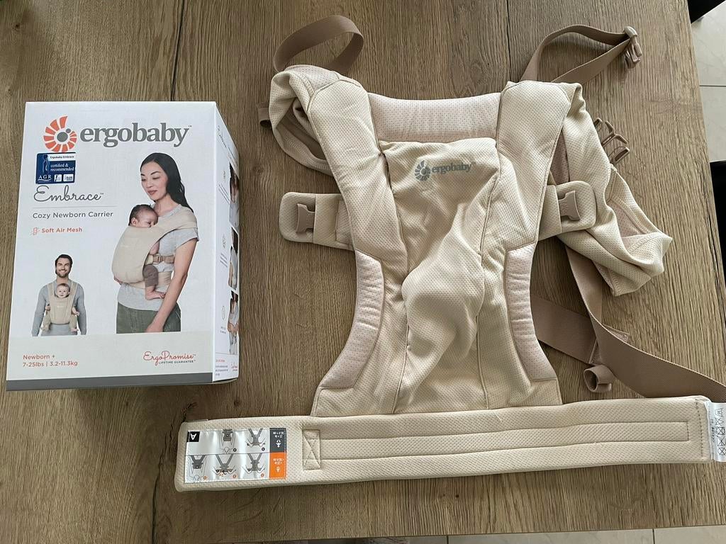 Ergobaby Embrace draagzak - soft air mesh - nooit gebruikt, Nieuw, Buik, Draagzak, Ophalen