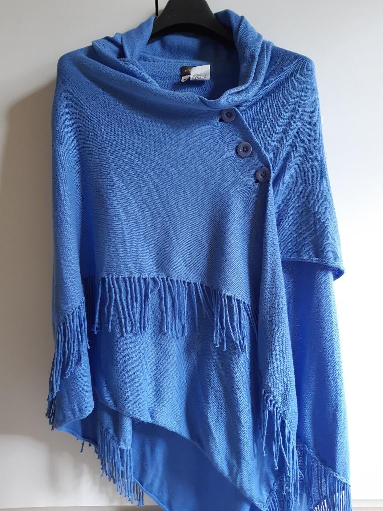 Poncho 'REPEAT' - maat 38 (M), Kleding | Dames, Truien en Vesten, Ophalen of Verzenden, Zo goed als nieuw, Maat 38/40 (M), Blauw