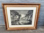 Gravure canal flandre maritime signe Albert goethals, Antiquités & Art, Enlèvement ou Envoi