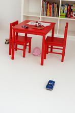 Rode kindertafel + 2 stoelen IKEA, Enlèvement, Utilisé, Table(s) et Chaise(s)