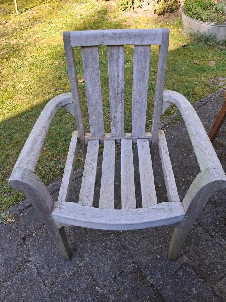 Teaken tuinstoel met armleuning, Tuin en Terras, Ophalen