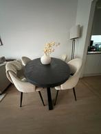 Mangohouten eettafel + 4 stoelen, Ophalen, Gebruikt, Vijf personen of meer, Ovaal