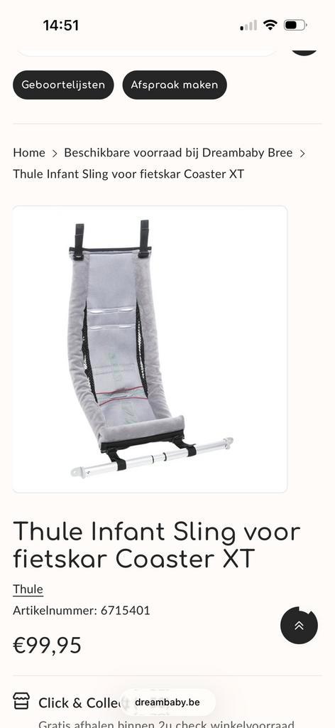 Thule infant sling, Tuin en Terras, Ligbedden, Zo goed als nieuw, Ophalen