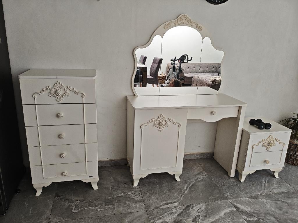 Slaapkamer set wit, Huis en Inrichting, Slaapkamer | Complete slaapkamers, Ophalen, Gebruikt, Eenpersoons, Baroque