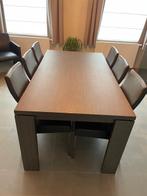 tafel en stoelen, Ophalen, Zo goed als nieuw, Bruin, Modern