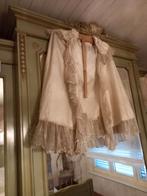 Antieke Zijden Cape creme ruches Bonnet capelet, Eind 1800, Enlèvement ou Envoi