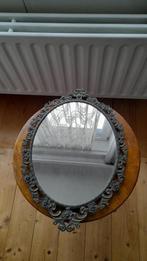 Ovale spiegel in brons antiek, Antiek en Kunst, Ophalen, Ovaal