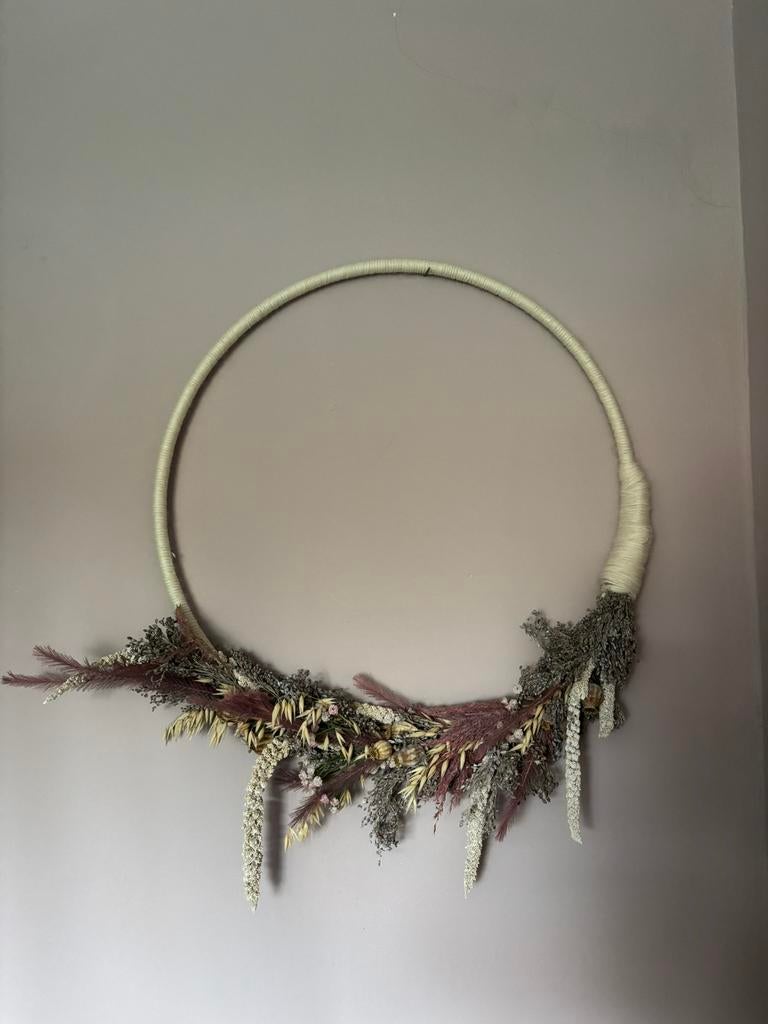 Krans droogbloemen, Huis en Inrichting, Tafels | Statafels, Ophalen, Zo goed als nieuw