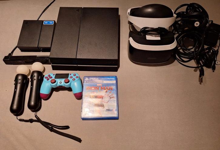 Ps4 + psvr, Games en Spelcomputers, Spelcomputers | Sony PlayStation 4, Gebruikt, Original, 500 GB, Met 1 controller, Met games