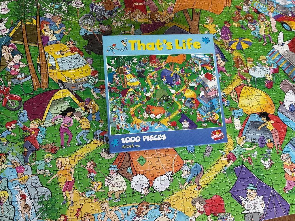 Puzzel van 1000 stukjes: That's Life Puzzle Hiking, Hobby en Vrije tijd, Denksport en Puzzels, Gebruikt, Legpuzzel, 500 t/m 1500 stukjes