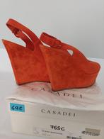 765C* Casadei - sexy schoenen oranje luxe volledig leer (41), Verzenden, Oranje, Schoenen met hoge hakken, Gedragen