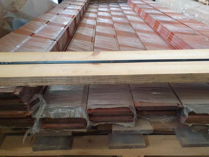 Padoek gevelbekleding - Planchet Visbek 16 x 145 mm L. 2M45, Bricolage & Construction, Bois & Planches, Neuf, Palette, Autres essences de bois