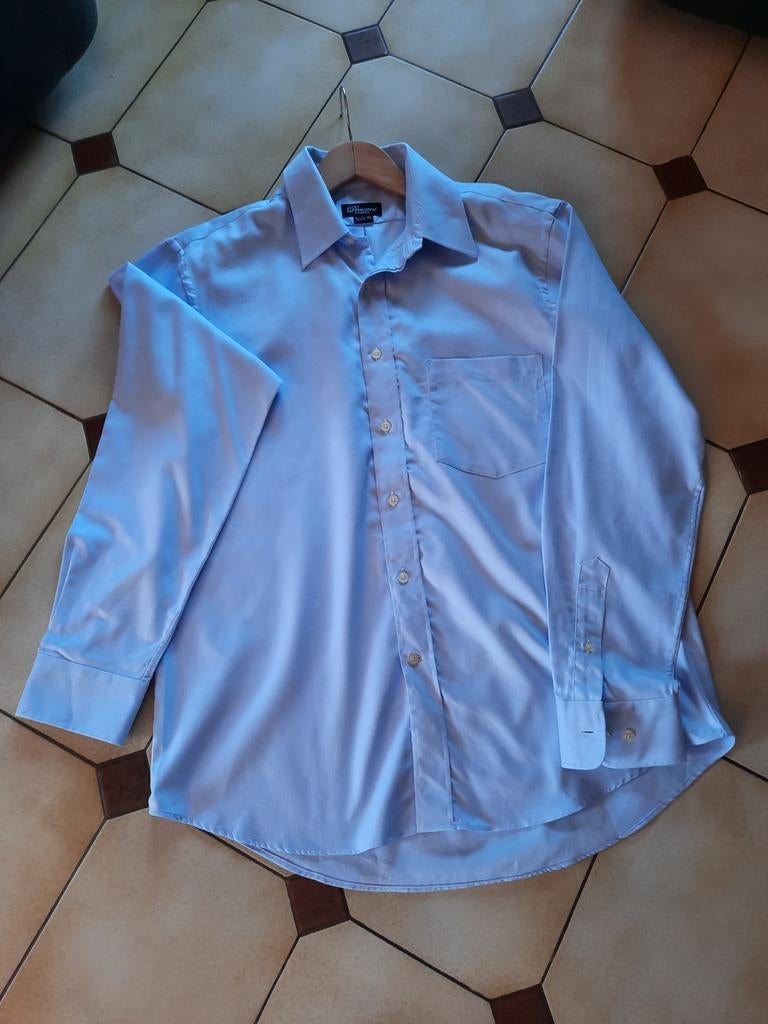 Licht blauw heren hemd maat 41/42, Ophalen, Blauw