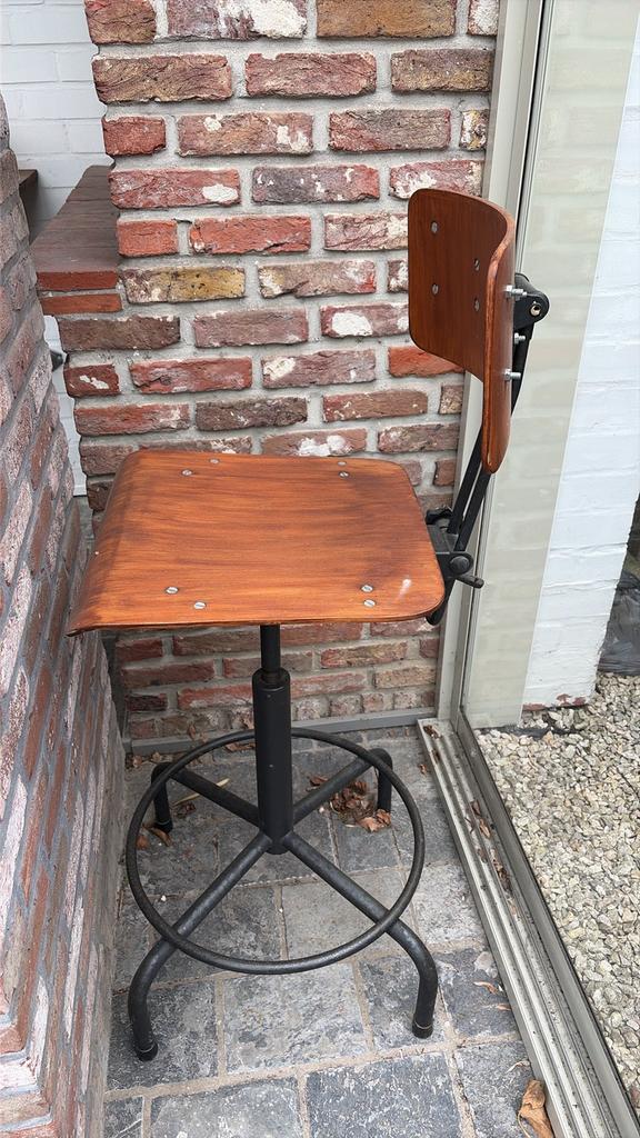 Vintage look hoge barkrukken, Ophalen, Gebruikt, In hoogte verstelbaar, 90 cm of meer