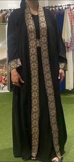 Set een mouwloze jurk met kimono en riem, Galajurk, Zwart, Nieuw, Ophalen