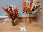 2 prachtige vazen inclusief droogbloemen - terracota/roest, Huis en Inrichting, Woonaccessoires | Droogbloemen, Ophalen