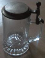 Chope de bière - couvercle en étain, Collections, Enlèvement ou Envoi