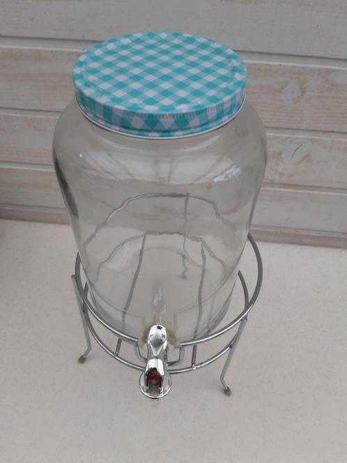Fontaine à eau sur support métallique. Parfait état, Huis en Inrichting, Keuken | Servies, Zo goed als nieuw, Kom(men), Glas, Ophalen