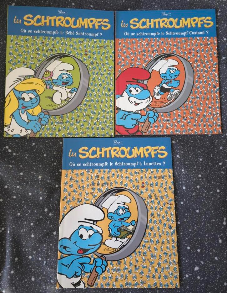 Collection complète 3 tomes Cherche et trouve Schtroumpf, Verzamelen, Smurfen, Nieuw, Stripboek, Verschillende Smurfen, Verzenden