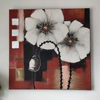 bloemen 80x80cm schilderij op doek, Antiek en Kunst, Kunst | Schilderijen | Modern, Ophalen