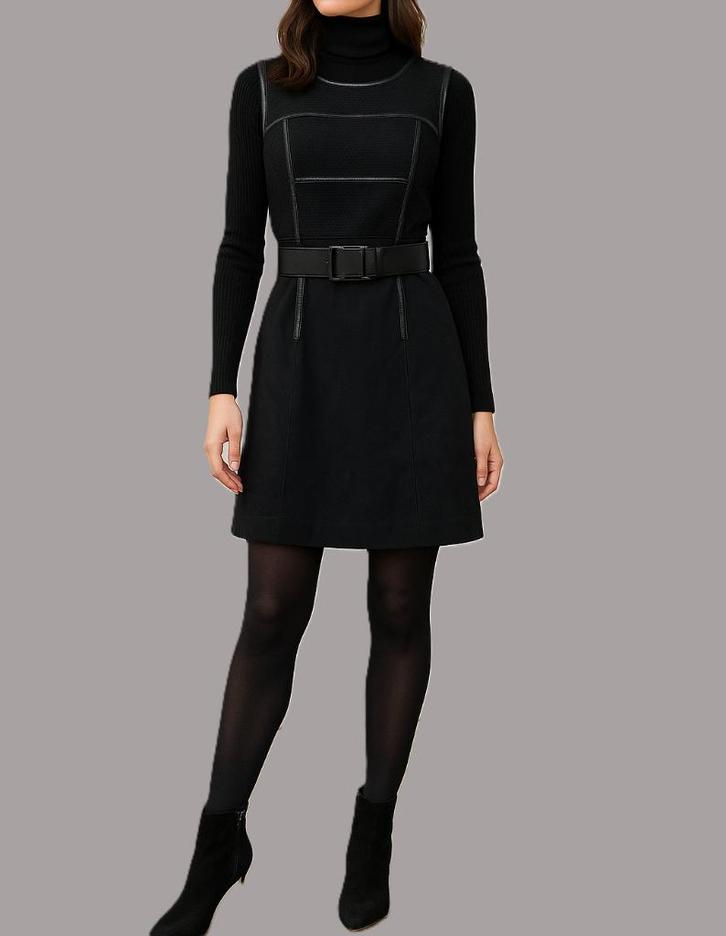 Cop.Copine jurk maat 40/42, Kleding | Dames, Jurken, Zo goed als nieuw, Maat 42/44 (L), Zwart, Boven de knie, Ophalen of Verzenden