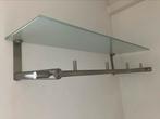 Kapstok vestiaire inox met glasbank, Ophalen, Zo goed als nieuw