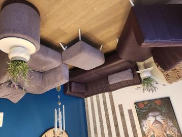 Hoeksalon stof en leer 600euro  beschikbaar voor biedingen