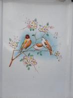 Pollepelhouder met vogeldecor.Gedecoreerd geëmailleerd.email, Antiek en Kunst, Antiek | Email, Ophalen of Verzenden