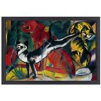 Trois chats - Franz Marc toile + cadre de cuisson 70x50cm, Maison & Meubles, Envoi, Création originale, 50 à 75 cm, 50 à 75 cm