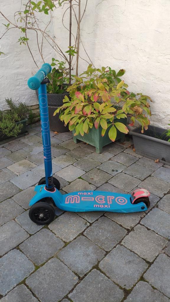 Trottinette micro maxi bleue 3 roues, Fietsen en Brommers, Steps, Gebruikt, Gewone step, Ophalen