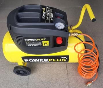 Compresseur Powerplus 1100W - 8 bar - Sans huile - 24L, Enlèvement, Comme neuf
