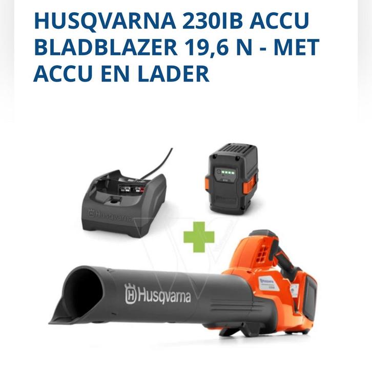 Husqvarna 230iB bladblazer: compleet pakket! 335€ nieuwprijs, Tuin en Terras, Bladblazers, Zo goed als nieuw, Handgedragen, Accu