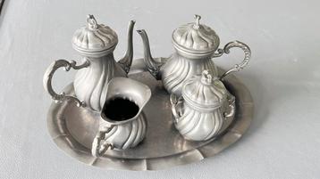 Tinnen koffieset schaal beschikbaar voor biedingen