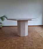Achthoekige Travertin eettafel, Huis en Inrichting, Tafels | Eettafels, Ophalen, Overige vormen, 50 tot 100 cm, 100 tot 150 cm