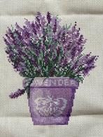 Borduurwerk lavendel plantje, Ophalen of Verzenden