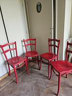 Hippe retro keukenstoelen, Ophalen, Gebruikt, Vier, Rood