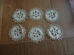 6 kantwerk onderleggers, Hobby en Vrije tijd, Kantklossen, Ophalen of Verzenden, Gebruikt, Overige typen