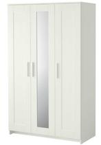 Brimnes 3-deurs kast met spiegel wit, Huis en Inrichting, Ophalen, Zo goed als nieuw