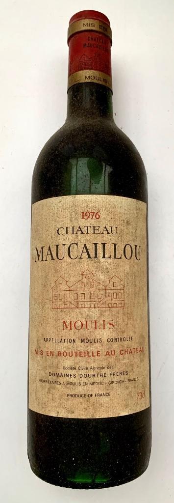 Oude wijn - 1976 - Château Maucaillou - Moulis, Verzamelen, Wijnen, Rode wijn, Ophalen of Verzenden