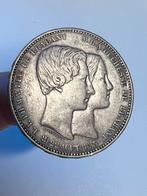 5 Francs 1853 Huwelijk Leopold II, Ophalen of Verzenden, Losse munt, Geboorte of Huwelijk, Zilver